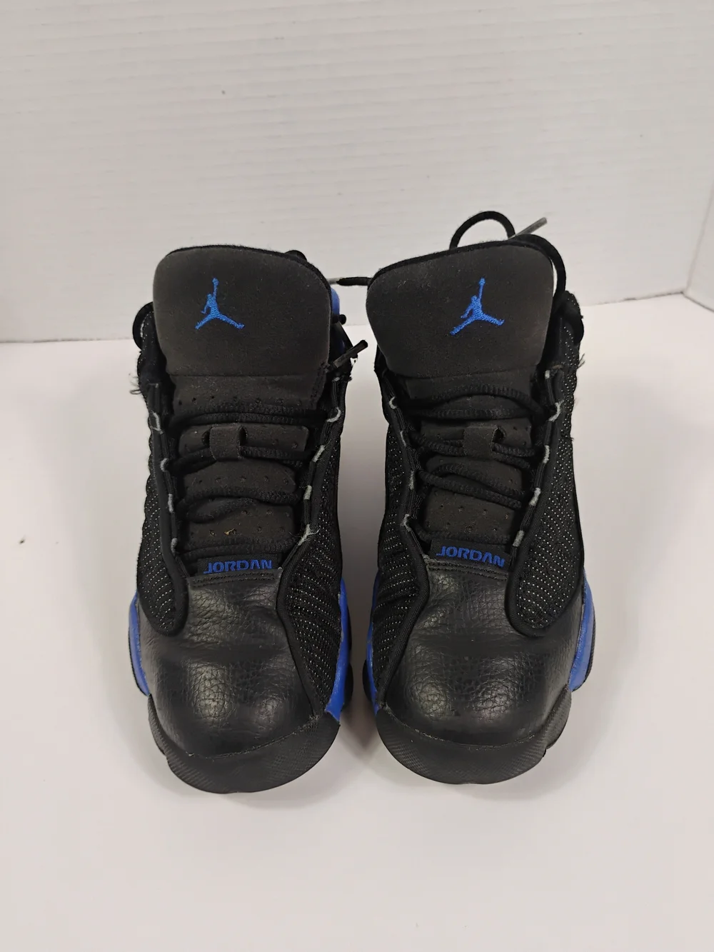Jordan Kids' Black and Royal Blue Retro Basketball Sneakers